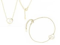 Elegancki pozłacany srebrny komplet celebrytka serca serduszka heart srebro 925 Z1820ZG