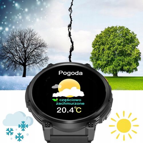 DUŻY zegarek męski SMARTWATCH GRAVITY z ROZMOWAMI DUŻA BATERIA 730mAh 1.85" na Arena.pl