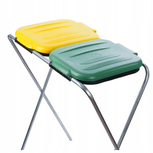 STOJAK NA WORKI DO SEGREGACJI ŚMIECI STELAŻ KOSZ 2 STANOWISKA NA ŚMIECI na Arena.pl