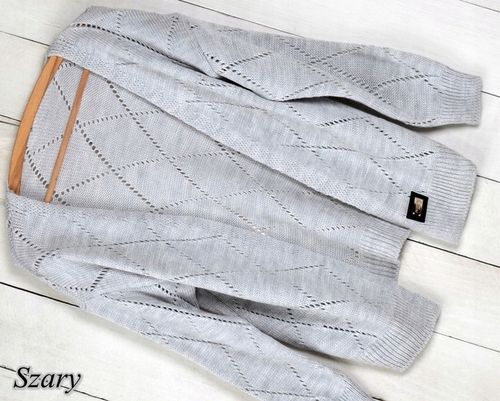 KARDIGAN AŻUROWY MODNA NARZUTKA SWETER AŻUROWY K55 M/L na Arena.pl