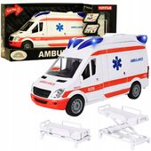 AUTO KARETKA POGOTOWIA AMBULANS ŚWIATŁO NOSZE OTWIERANE DRZWI GUMOWE KOŁA