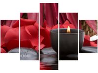 70 100CM OBRAZ 5 ELEM ŚWIECZNIK SPA DRUK PŁÓTNO