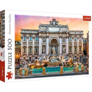 Duże Puzzle 500 Fontanna di Trevi Rzym Miasto Architektura Zabytek Trefl