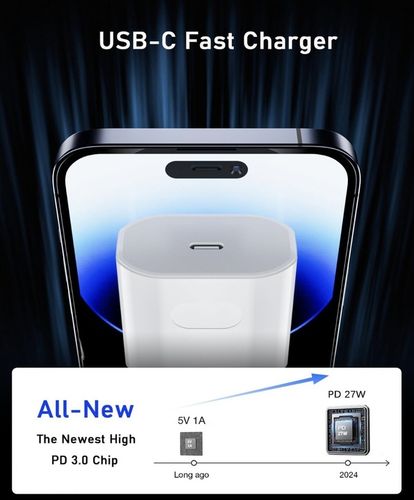 SZYBKA ŁADOWARKA DO IPHONE KOSTKA 25W + KABEL 1M / USB-C - IPHONE na Arena.pl