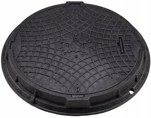 POKRYWA WŁAZ DO SZAMBA STUDNI DEKIEL Ø600/750 A15 Eko Czarny Zamykany na Arena.pl