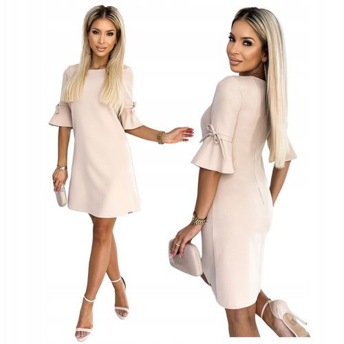 SUKIENKA DAMSKA OKAZYJNA TRAPEZOWA MIDI Z RĘKAWEM S na Arena.pl