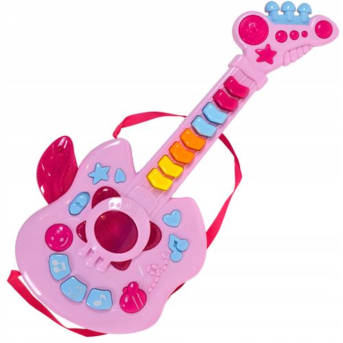 Interaktywna gitara muzyczna dla dzieci gra świeci melodie 11 klawiszy na Arena.pl