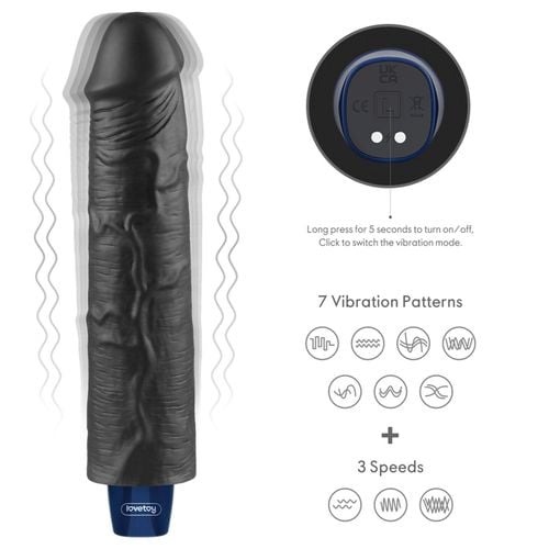 9.5" real softee rechargeable tpe vibrating dildo(black na Arena.pl