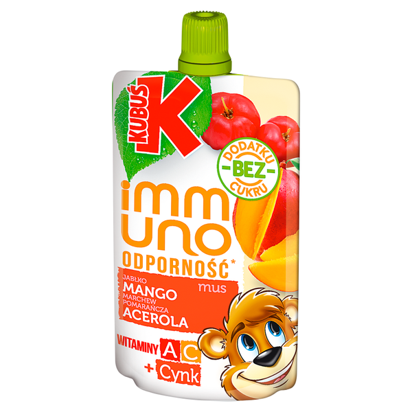 Kubuś Immuno  Mus jabłko mango marchew pomarańcza acerola 100 g zdjęcie 2