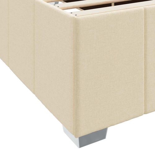 Ramka łóżka z materacem Kremowy 180 x 200 cm tkanina na Arena.pl