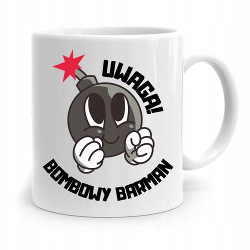 Kubek Prezent Dla Barmana Uwaga Bombowy Barman Z Nadrukiem Ze Zdjęciem na Arena.pl