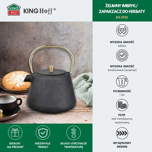 zaparzacz żeliwny imbryk 1l z filtrem kinghoff kh-1932 na Arena.pl