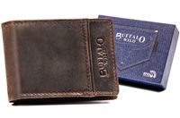 mały, skórzany portfel męski bez zapięcia - buffalo wild