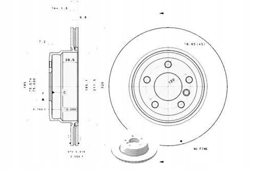 TARCZA HAM TYL 320X20 V BREMBO na Arena.pl