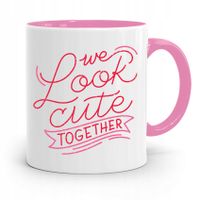 Kubek Różowy Na Walentynki We Look Cute Together Z Nadrukiem Ze Zdjęciem