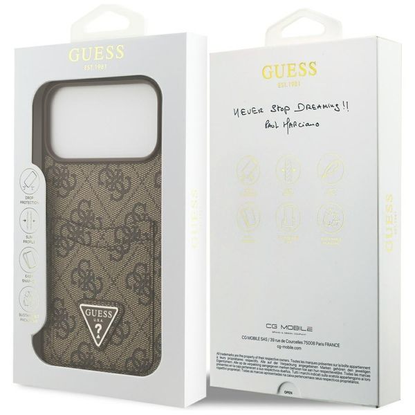 Etui Guess 4G Double Card Triangle do iPhone 17 Pro Max brązowy zdjęcie 8