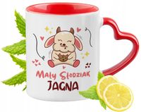 Kubek Czerwony Z Uszkiem W Kształcie Serca Dla Jagny Na Prezent