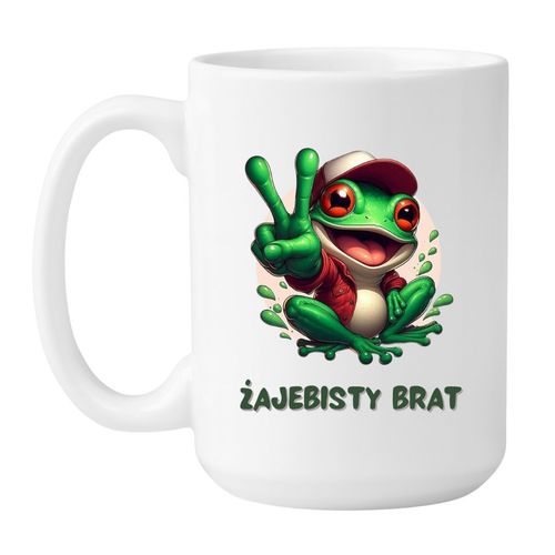KUBEK "ŻAJEBISTY BRAT" Wzór - Duży 450 ml na Arena.pl
