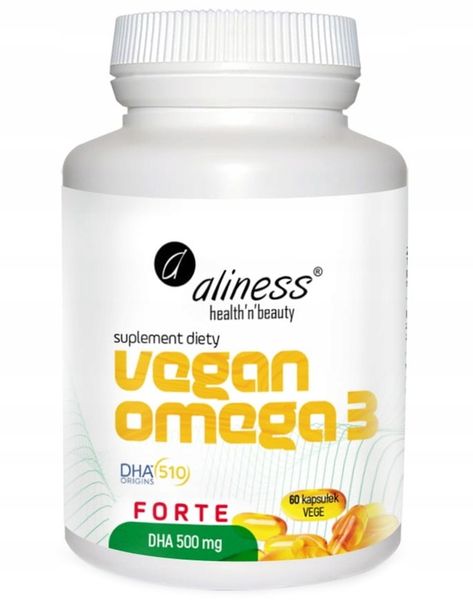 VEGAN OMEGA3 FORTE DHA 500MG X 60 - ALINESS zdjęcie 3