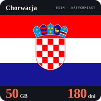 Karta eSIM Internet Chorwacja 50 GB na 180 dni - bez rejestracji