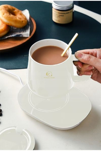 Kubek ceramiczny DO HERBATY Podgrzewacz USB Łyżka PREZENT Kubek Świąteczny zdjęcie 9