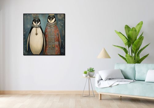 Plakat 90x90cm Królewskie Pingwiny na Arena.pl