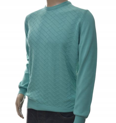 Sweter sweterek męski okrągły pod szyją M turkus na Arena.pl