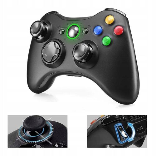 PAD do PC XBOX 360 BEZPRZEWODOWY KONTROLER + ODBIORNIK USB CZARNY na Arena.pl