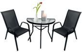 Zestaw mebli balkonowych Lipari stół + 2 krzesła Minorka czarny