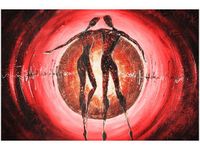 OBRAZ DANCING LOVE ABSTRAKCJA KOCHANKOWIE 3 KOLORY