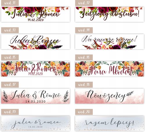 TABLICE ŚLUBNE weselne tablica na samochód IMIONA na Arena.pl