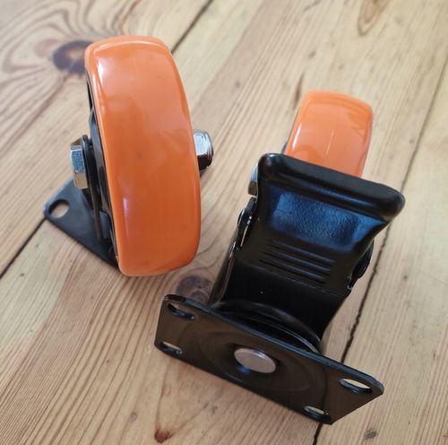 Zestaw 4 kółek kółka 100 mm warsztatowe do wózka obrotowe z hamulcem na Arena.pl