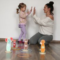 GRA ZRĘCZNOŚCIOWA RZUT DO CELU DREWNIANA  ZWIERZĄTKA 15 EL.