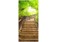 OBRAZ STAIRS TO HEAVEN SCHODY DREWNIANE DRZEWA TRZY KOLORY