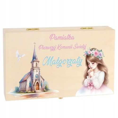 Pamiątka Pierwszej Komunii Świętej Prezent na Komunię Pudełko na pieniądze na Arena.pl