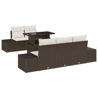 Zestaw Sof na Ogród 6 pcs Brązowy i kremowy 100 x 55 x 73 cm