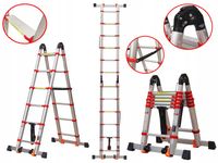 DRABINA TELESKOPOWA PRZEGUBOWA 3,8 M WZMACNIANA