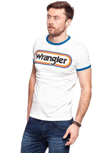 WRANGLER LOGO RINGER TEE OFFWHITE W7B68FQ02 L na Arena.pl