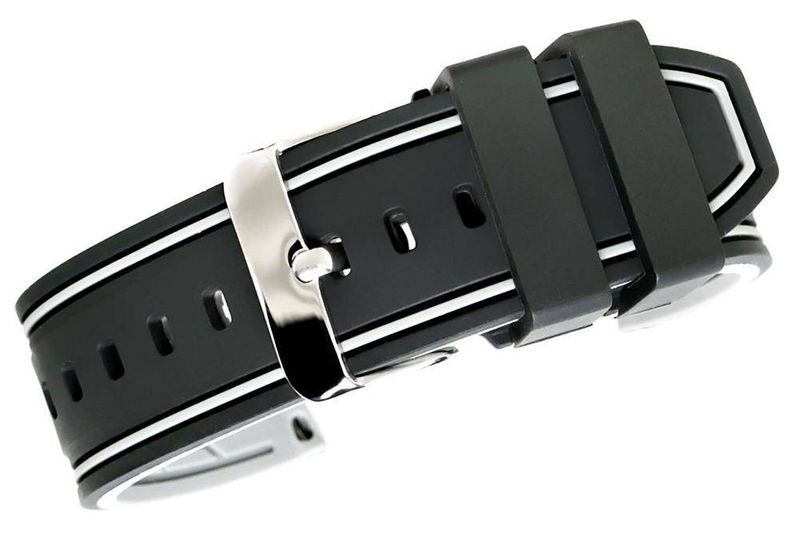 Pasek silikonowy CZARNO-SZARY U14-20-9 zdjęcie 1