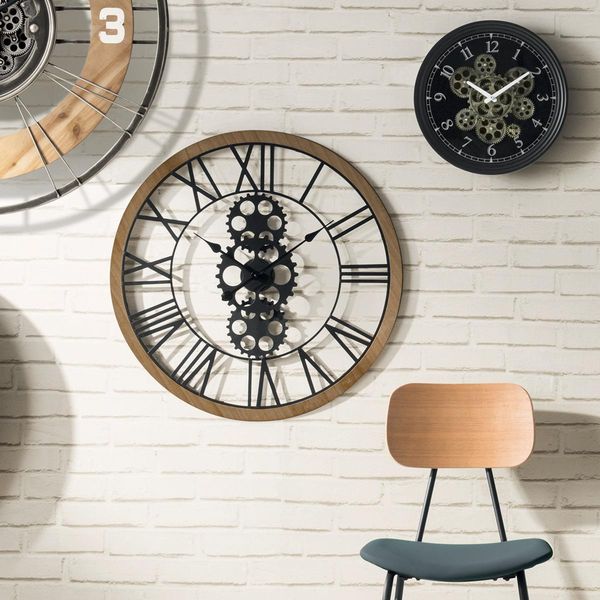 Zegar Meca 37cm czarny zdjęcie 2