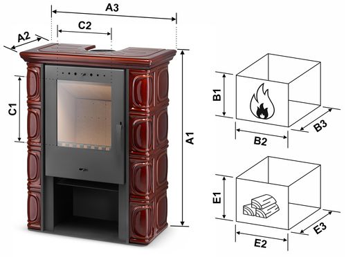 PIEC KAFLOWY kominek koza stalowy wkład ELDUR BROWN na Arena.pl