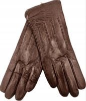 Rękawiczki SKÓRZANE DAMSKIE BRĄZOWE PRIUS roz. L