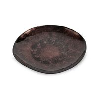 Piękna patera dekroacyjna szklana PATI 20X20X2 brązowa + czarna