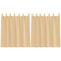 Zasłony woalowe z pętelkami 2 szt. Piaskowe 140x140 cm