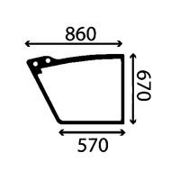 Szyba drzwi dolna New Holland LM 5040, 5060, 5080, 732, 1330, 1133, Case TX