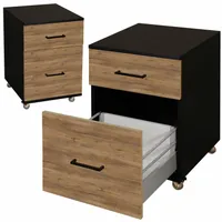 KONTENEREK SZAFKA POD BIURKO NA KÓŁKACH NA AKTA DOKUMENTY LOFT DĄB LEFKAS