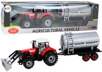 CZERWONY TRAKTOR ROLNICZY KOPARKA Z CYSTERNĄ NAPĘD