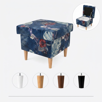 Pufa otwierana podnóżek pojemnik siedzisko kostka niebieski welur Ari