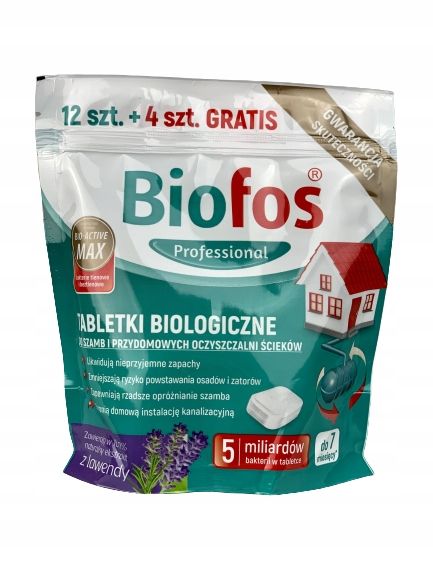 BIOFOS TABLETKI DO SZAMBA 12szt.+ 4 szt. gratis zdjęcie 1
