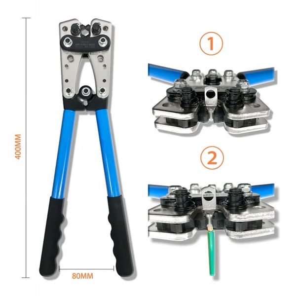 ZACISKARKA HEX PRASKA KOŃCÓWEK KABLI TULEJEK PRZEWODÓW 6-50 MM2 zdjęcie 7